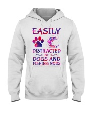 Easily Distracted By Dogs And Fishing Rods Hooded Sweatshirt tile