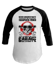The Therapic Power Of Being In The Garage Baseball Tee tile