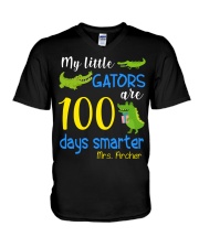 My Little Gators Are 100 Days Smarter V-Neck T-Shirt tile