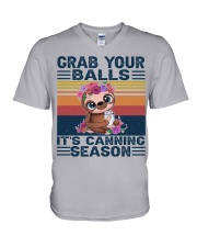Grab Your Balls - It's Canning Season V-Neck T-Shirt tile
