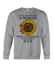 A Woman Who Loves Dogs And Was Born In July Crewneck Sweatshirt tile