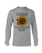 A Woman Who Loves Dogs And Was Born In July Long Sleeve Tee tile