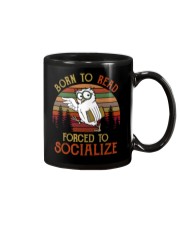Born To Read Forced To Socialize Mug tile