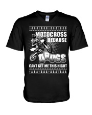 Motocross Because V-Neck T-Shirt tile