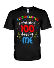 Kindergarten Survived 100 Days Of Me V-Neck T-Shirt tile