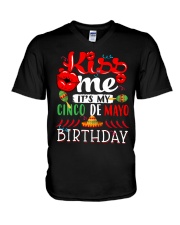 Kiss Me Its My Cinco De Mayo Birthday V-Neck T-Shirt tile