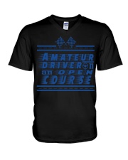 Amateur Driver On An Open Course V-Neck T-Shirt tile