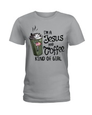I'm A Jesus And Coffee Kind Of Girl Ladies T-Shirt front