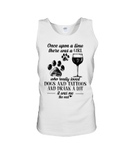 A Girl Loved Dogs And Tattoos And Drank A Lot Unisex Tank tile