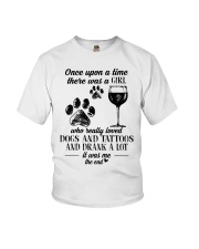 A Girl Loved Dogs And Tattoos And Drank A Lot Youth T-Shirt tile