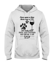 A Girl Loved Dogs And Tattoos And Drank A Lot Hooded Sweatshirt tile