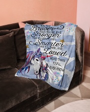 You Are Brave Than You Believe Small Fleece Blanket - 30" x 40" aos-coral-fleece-blanket-30x40-lifestyle-front-05