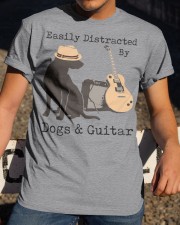 Easily Distracted By Dogs And Guitar Classic T-Shirt apparel-classic-tshirt-lifestyle-28