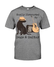 Easily Distracted By Dogs And Guitar Premium Fit Mens Tee tile