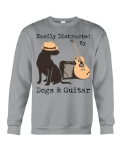 Easily Distracted By Dogs And Guitar Crewneck Sweatshirt tile