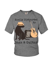 Easily Distracted By Dogs And Guitar Youth T-Shirt tile