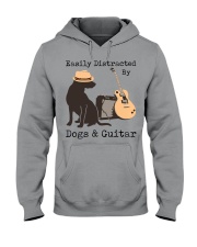 Easily Distracted By Dogs And Guitar Hooded Sweatshirt tile