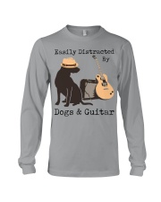 Easily Distracted By Dogs And Guitar Long Sleeve Tee tile