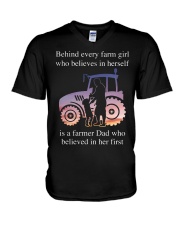 Behind Every Farm Girl V-Neck T-Shirt tile