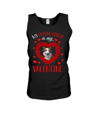 My Border Collie Is My Valentine Unisex Tank tile