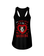 My Border Collie Is My Valentine Ladies Flowy Tank tile