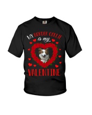 My Border Collie Is My Valentine Youth T-Shirt tile