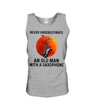 Never Underestimate An Old Man With A Saxophone Unisex Tank tile
