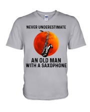 Never Underestimate An Old Man With A Saxophone V-Neck T-Shirt tile
