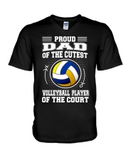 Proud Dad Of Volleyball Player V-Neck T-Shirt tile