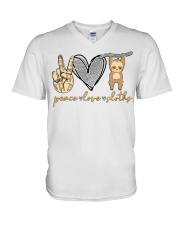 Limited Edition - Peace Love Sloths V-Neck T-Shirt thumbnail