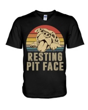 Resting Pit Face V-Neck T-Shirt tile