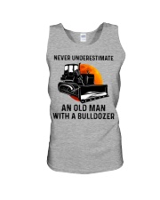 Never Underestimate An Old Man With A Bulldozer Unisex Tank tile