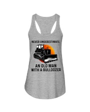 Never Underestimate An Old Man With A Bulldozer Ladies Flowy Tank tile
