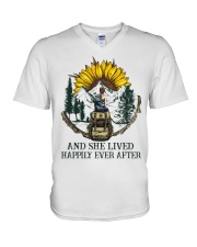 And She Lived Happily Ever After V-Neck T-Shirt tile