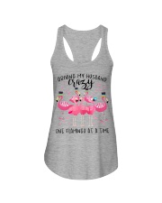 Driving My Husband Crazy One Flamingo At A Time Ladies Flowy Tank tile
