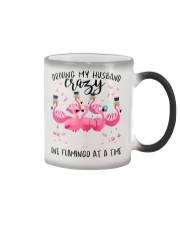 Driving My Husband Crazy One Flamingo At A Time Color Changing Mug tile
