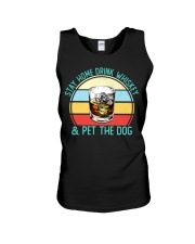 Stay Home - Drink Whiskey And Pet The Dog Unisex Tank tile