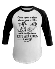 A Girl Who Really Loved Cats And Crocs Baseball Tee tile