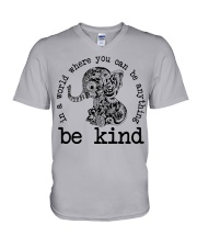 In A World Where You Can Be Anything - Be Kind V-Neck T-Shirt tile