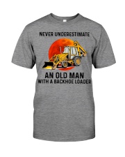 An Old Man With A Backhoe Loader Premium Fit Mens Tee tile