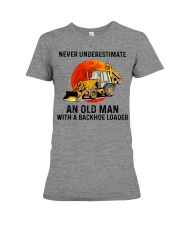 An Old Man With A Backhoe Loader Premium Fit Ladies Tee tile