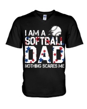 I Am A Softball Dad V-Neck T-Shirt tile