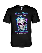 Some Girls Are Just Born With The Darkness In Soul V-Neck T-Shirt tile