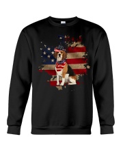Retro Dog America Flag Crewneck Sweatshirt tile
