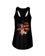 Retro Dog America Flag Ladies Flowy Tank tile