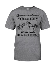 A Woman Needs Dogs And Horses On Wine Classic T-Shirt tile