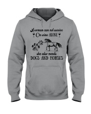 A Woman Needs Dogs And Horses On Wine Hooded Sweatshirt tile
