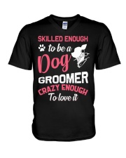 Dog Groomer Love V-Neck T-Shirt tile