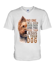 No One Will Love You More Than Jesus And Your Dog V-Neck T-Shirt tile