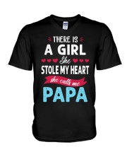 She Calls Me Papa V-Neck T-Shirt tile